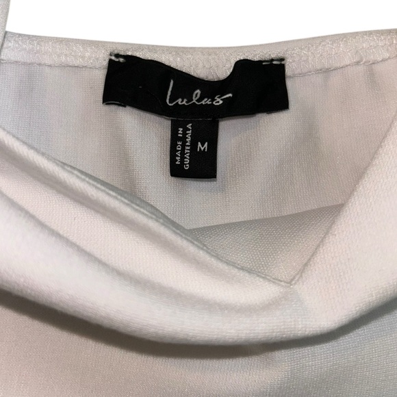 Lulus Stun Like Me White Bodycon Trumpet Hem Midi Dress M - Picture 11 of 12